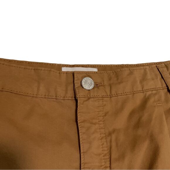 FRAME Pleated Front Wide Leg Chinos Trousers Camel Tan Womens 27 - Picture 3 of 6